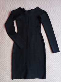 Черна бандажна рокля размер S