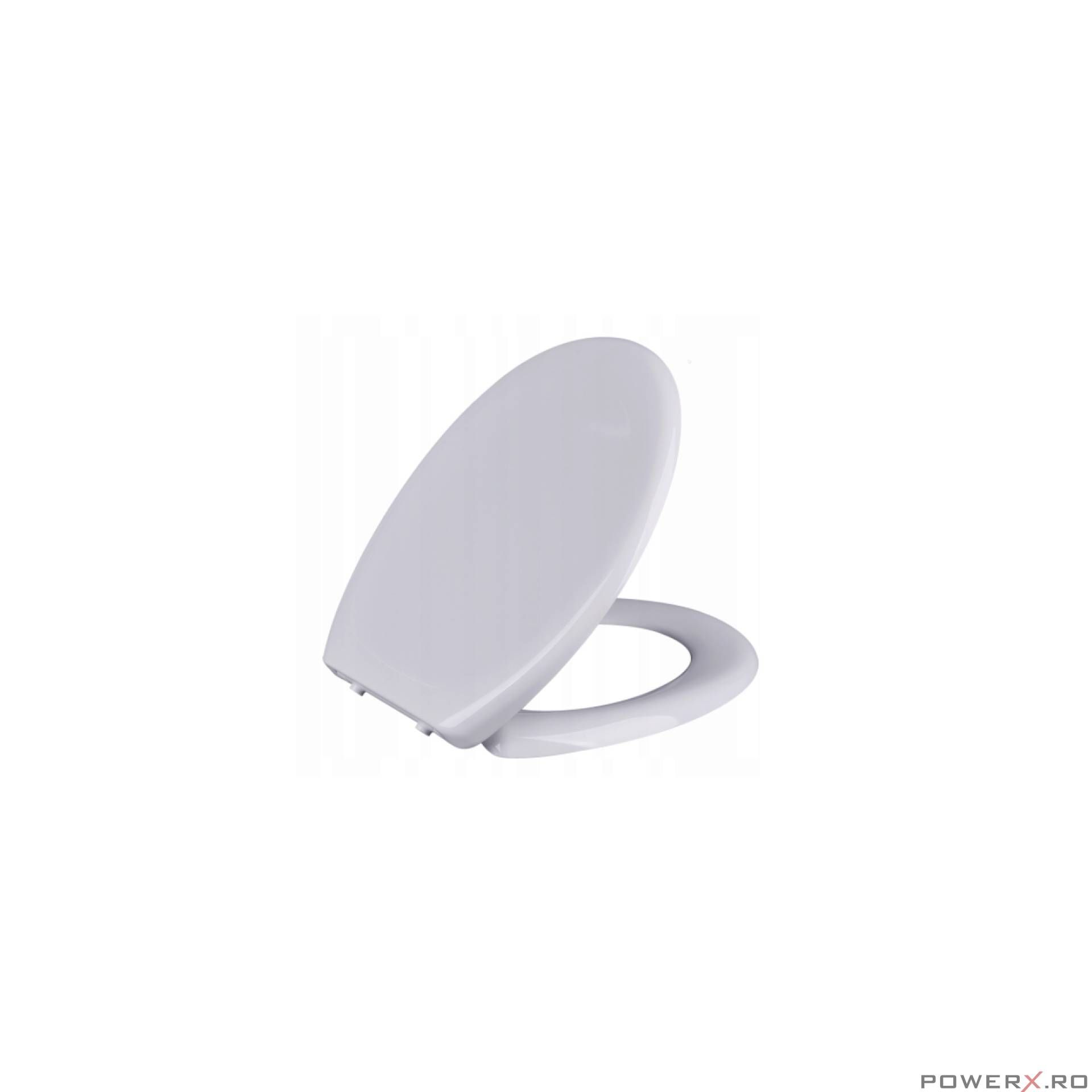 Capac WC inchidere silentioasa/eliberare rapida, duroplast alb, placa