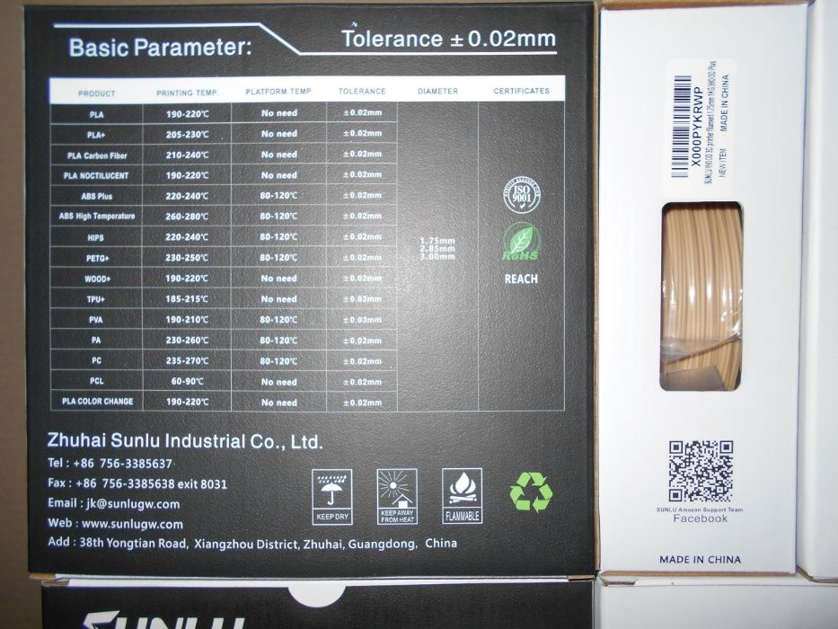 SUNLU tpu petg pla Carbon silk wood мрамор Filament 3D Printerфиламент