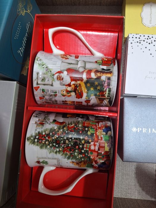 Коледен подаръчен сет от 2 чаши за чай или кафе