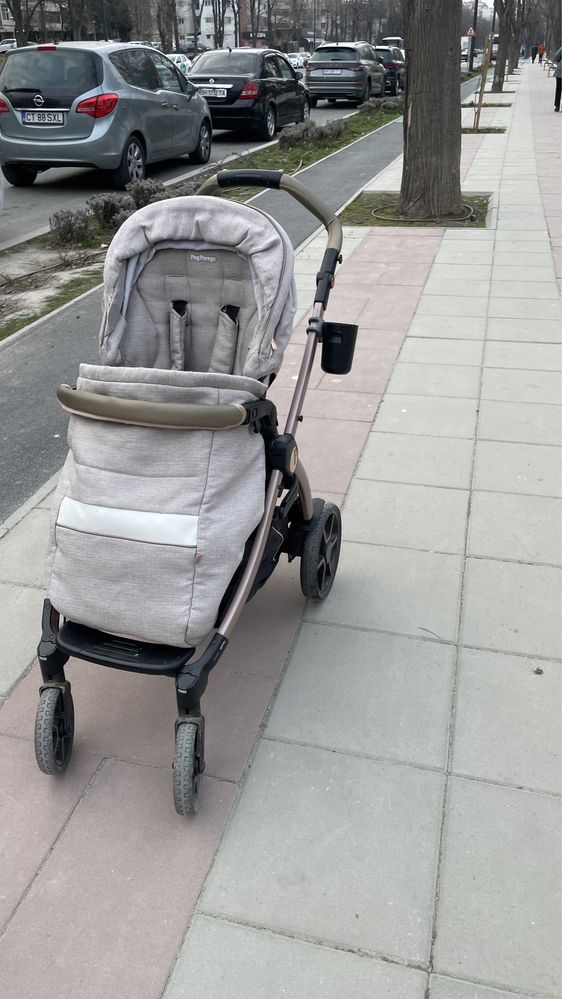 Landou, carucior, scaun auto-scoica 3 in 1 Peg Perego Book