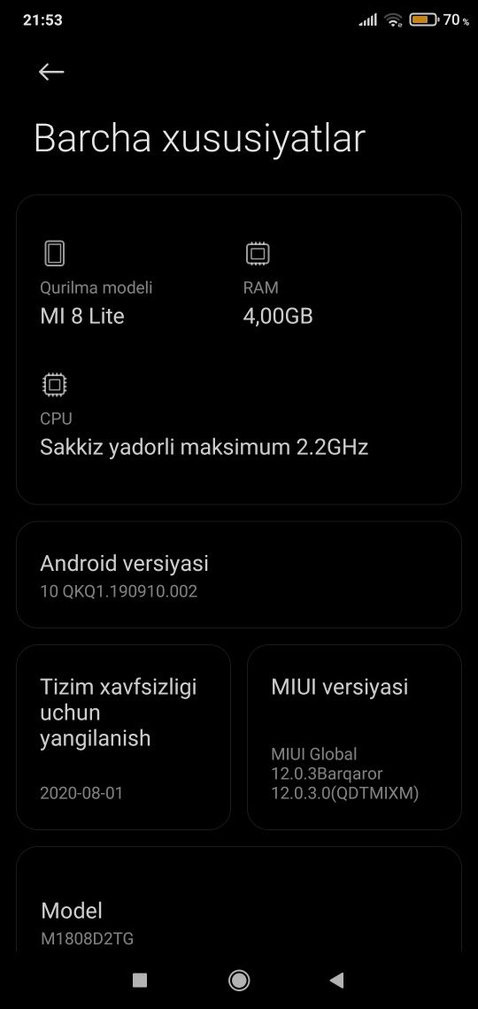 Xiaomi Mi 8 lite