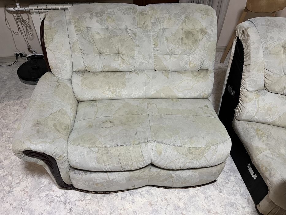 Диван и кресло б/у