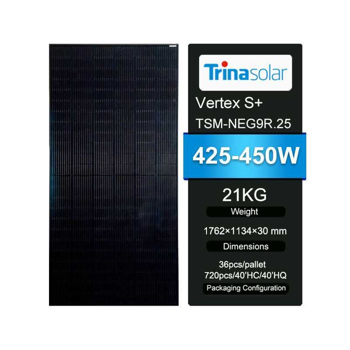 Trina Full Black 445 si 450w N-Type panou fotovoltaic TSM-NEG9R.25