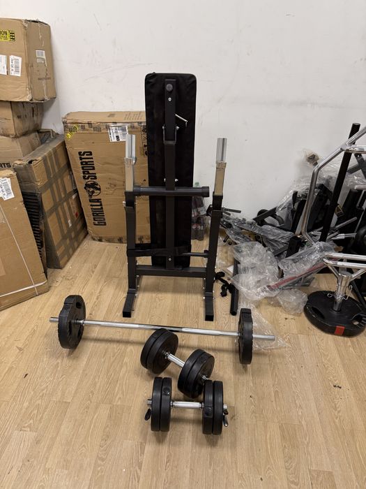 Pachet sala fitness, Banca, Gantere, si haltera noi Germany 40 kg.