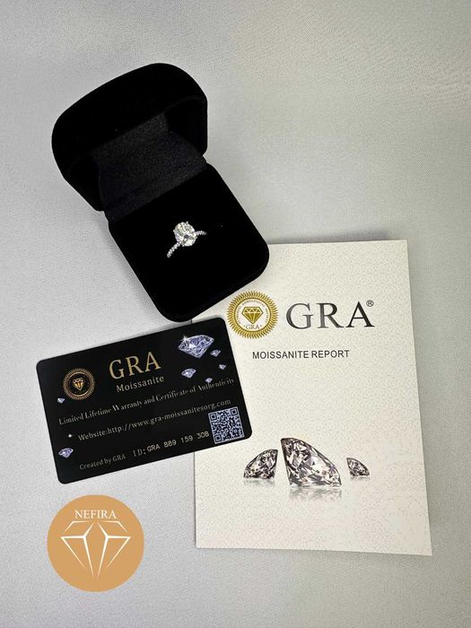 Inel de lux din argint 925 cu Moissanite de 3 carate, 15.6mm