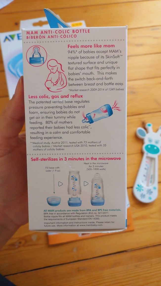 Термо-подплънки за гърди Philips Avent, шише против колики, протектори