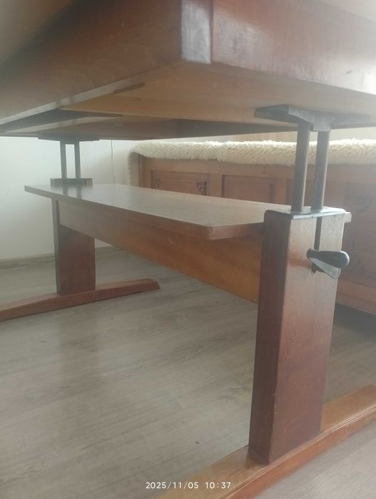 Разтегателна маса,с повдигателен механизъм +6 стола подарък