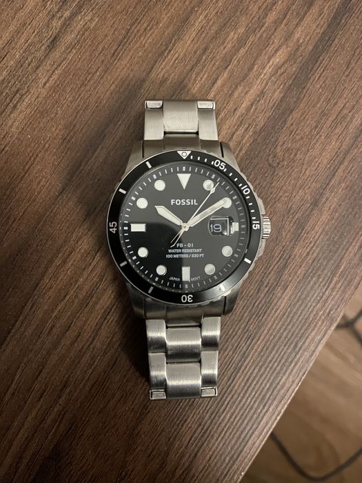 Ceas Fossil negru argintiu