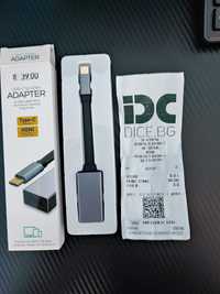 Platinet Adapter USB-C to HDMI - 4K-30Hz,1080p-60Hz -2 ГОДИНИ ГАРАНЦИЯ
