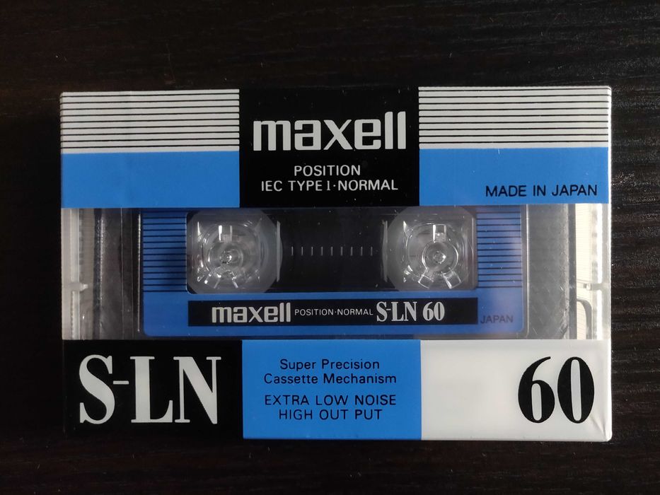 Аудиокассета Maxell S-LN60  1990 год выпуска
