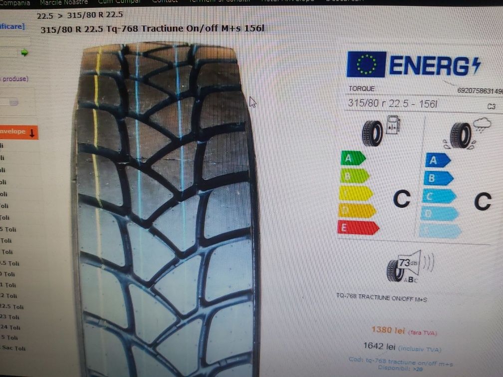 Anvelope 315/80R22,5 Tractiune