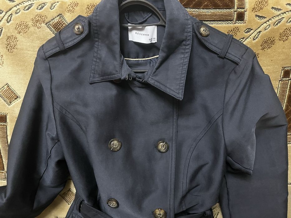 Тренч Reserved синий EU 38