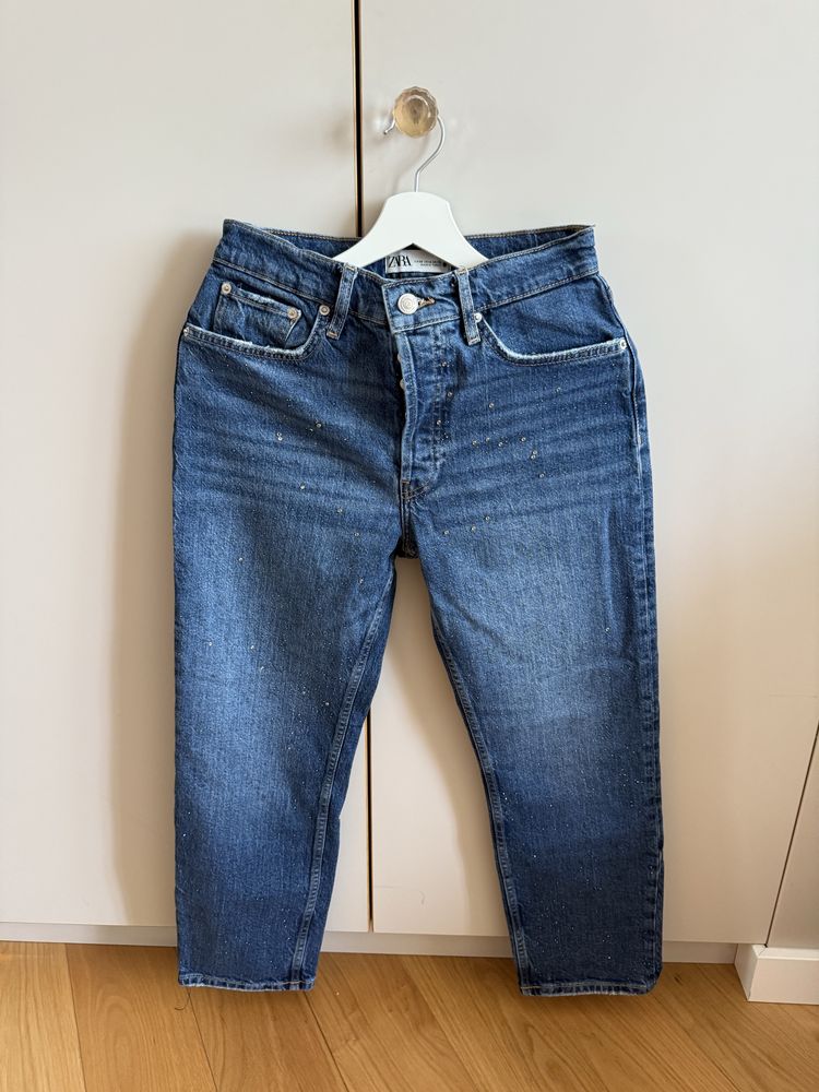Zara Mom Jeans с камъчета