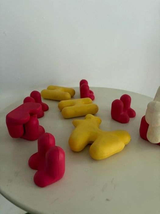 Set jucării DDR rare din plastic moale, tip puzzle, anii 70–80