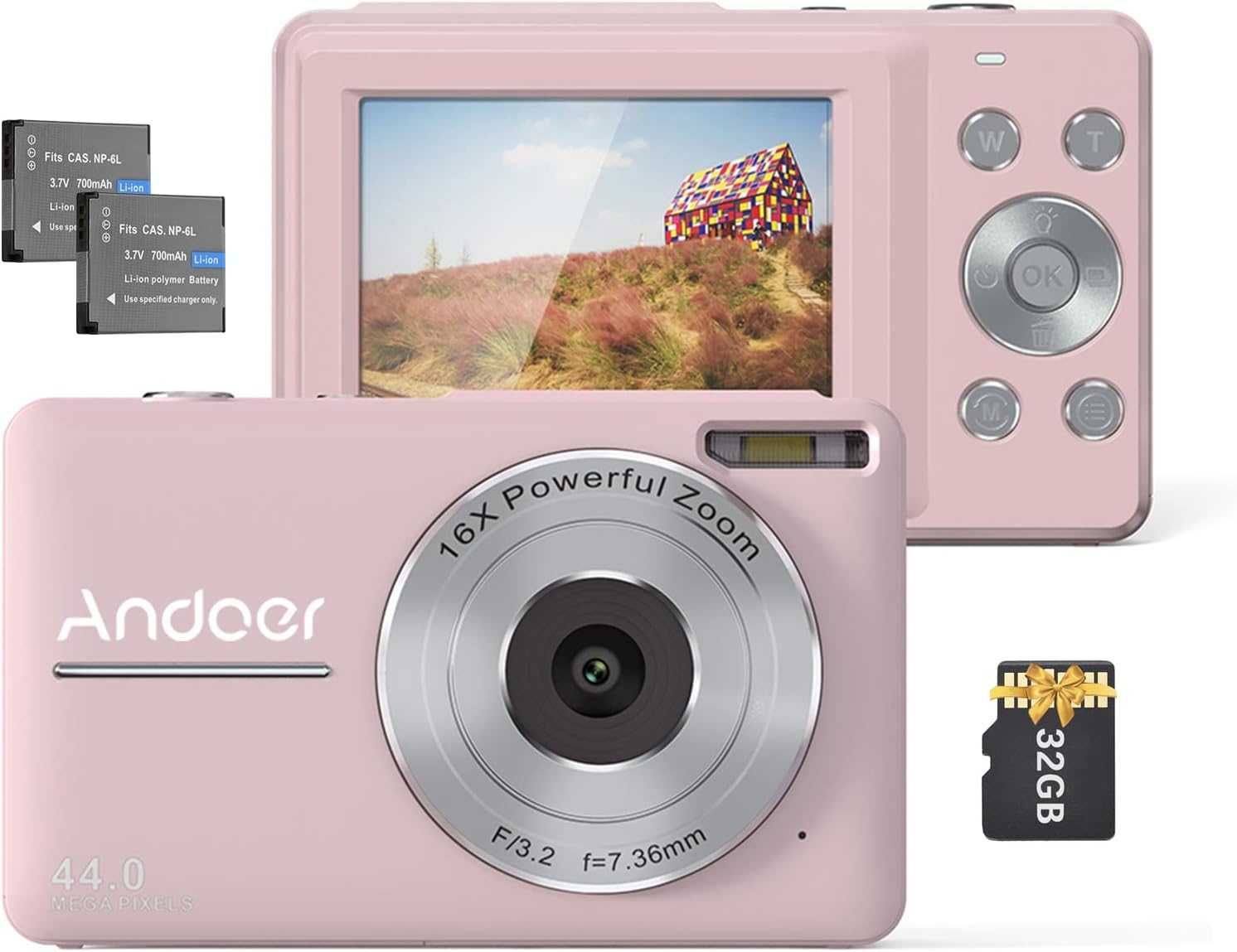 Andoer Цифров фотоапарат с 2 броя акумулаторни батерии