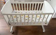 Patut co-sleeping Ninna Alb Lemn Fag - saltea si lenjerie Erbesi