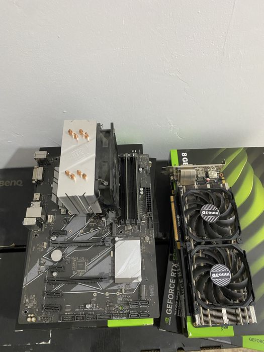 процессор+видеокарта+мат плата +озу +кулер