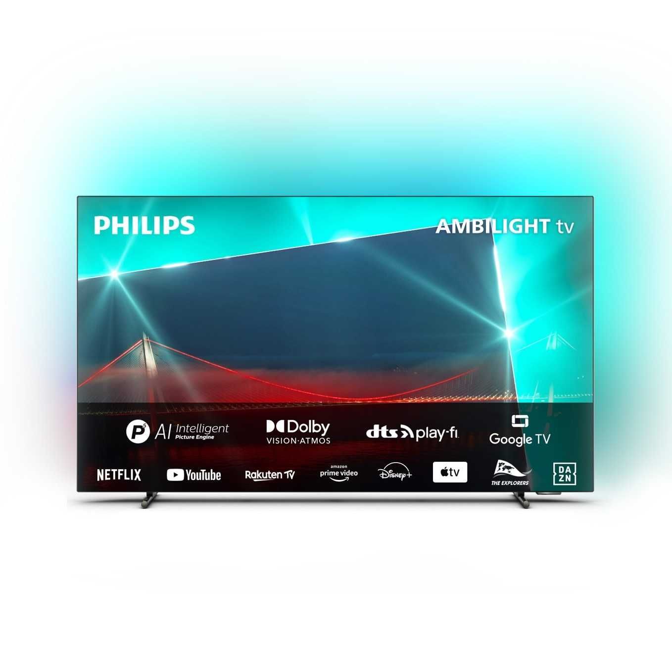ЧИСТО НОВ 65" OLED Philips 65OLED718 4K UltraHD, 24м гаранция 2023г