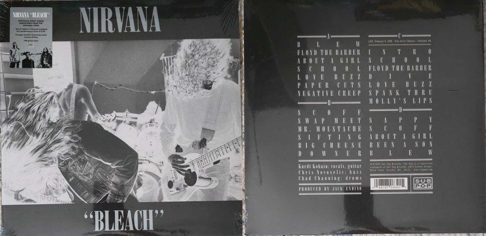 Nirvana  дебютный альбом “Bleach” (1989 г.)  2LP (180 гр.)