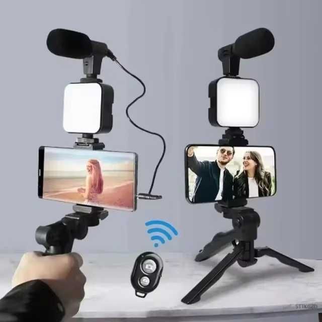 Beauty Vlog Kit Cu Trepied Lampa Microfon ptr Telefon