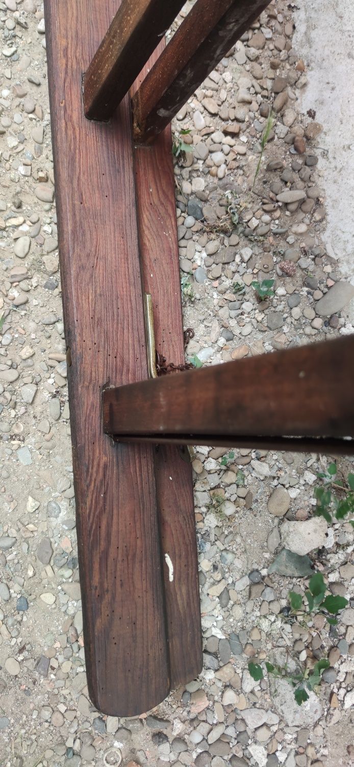 Scara dubla vintage din lemn de stejar 3,5 m×2