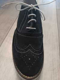 Pantof inchis dama, piele naturala intoarsa, negru, marimea 41
