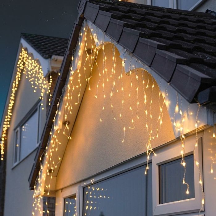 25Метра Висящи Коледни Лампи Тип ЗАВЕСА Екстериор/ Интериор Влагоу