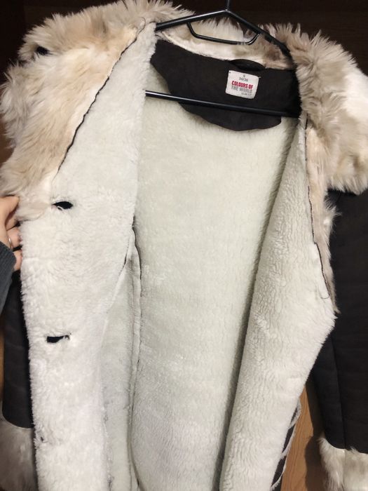 Palton Suedez Căptușit cu Blană Artificială - Stil Duffle Coat