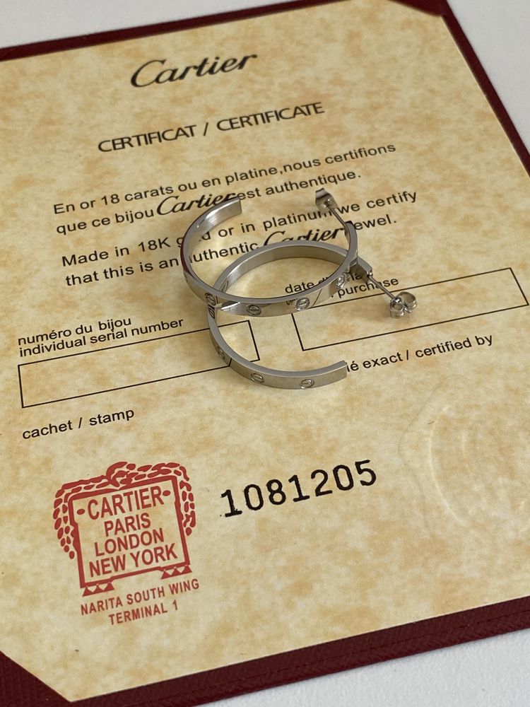 Cercei Cartier LOVE Small White Gold 750