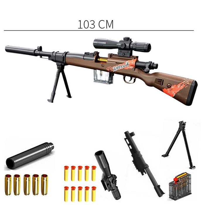 Pusca Luneta de Jucarie 98K Gloante Cartuse Ejectarea Carcasei 103 CM