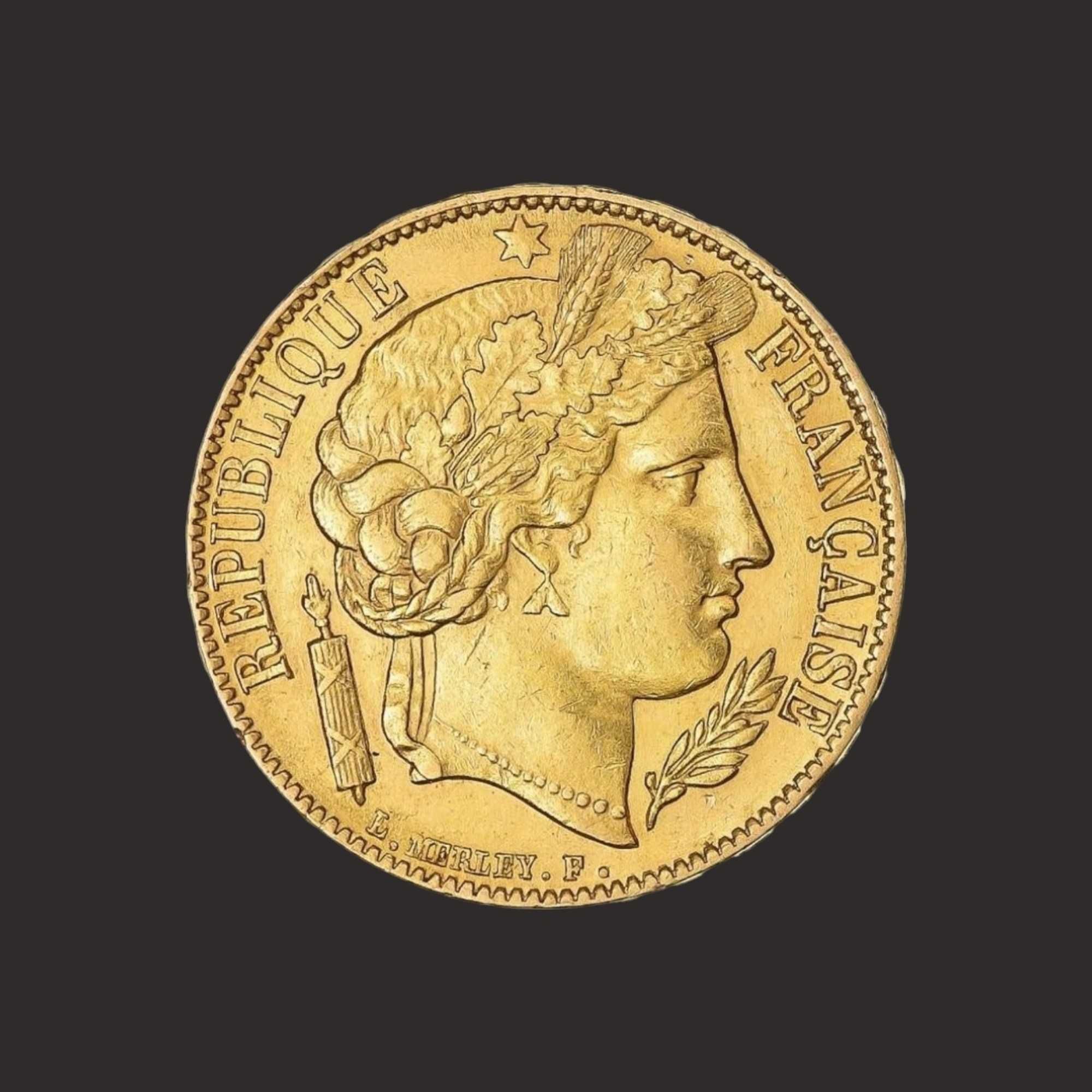 Moneda aur 20 franci francezi Ceres, aprox. 6,45gr - TVA 0%