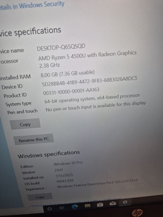 Laptop HP Pavilion Ryzen 5 8GB ssd 512 FullHd tastatura iluminata