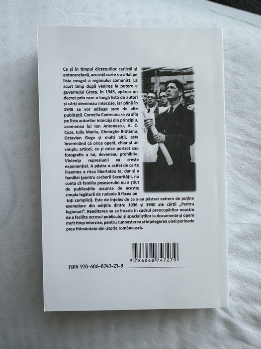 Cartea Pentru Legionari a lui Corneliu Zelea Codreanu,doc. informativ