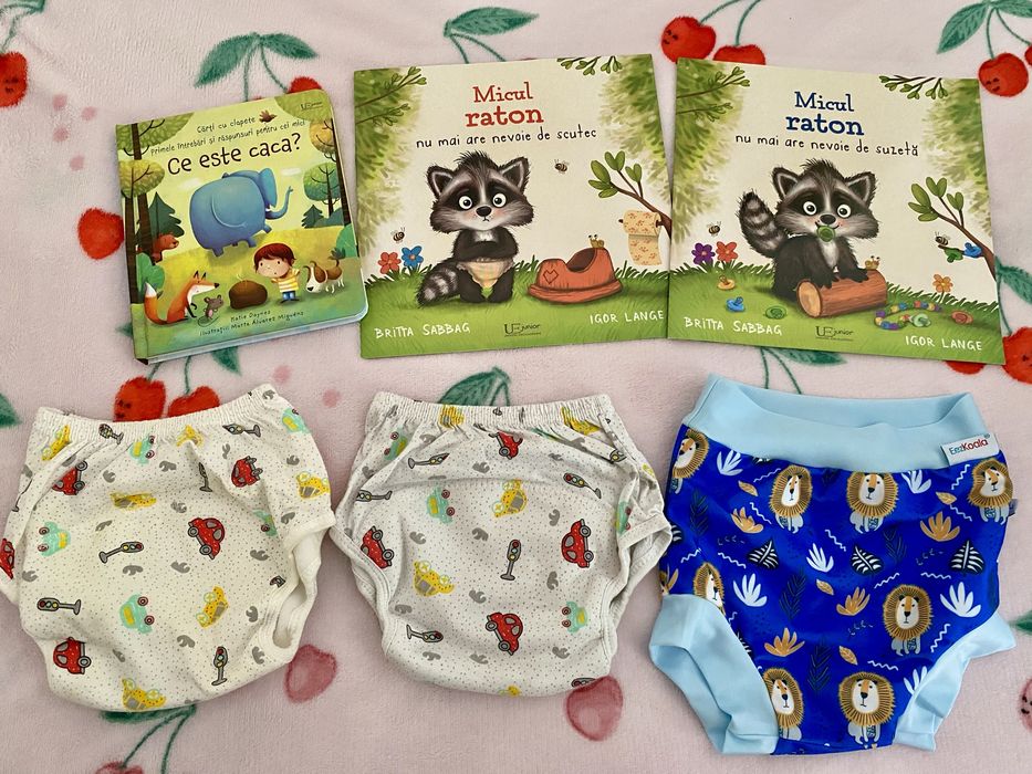 Pachet goodbye pampers/suzetă, chilotei antrenament+cărți