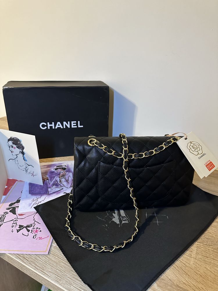 Geanta Chanel Piele Caviar Black Full Box