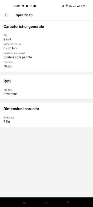 Cărut copii NANIA CASSY, pliabil, foarte ergonomic, stare impecabi