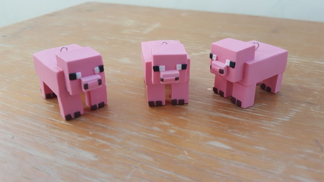 Brelocuri Minecraft Creeper pig Enderman Steve gaina  lut polimeric Fi