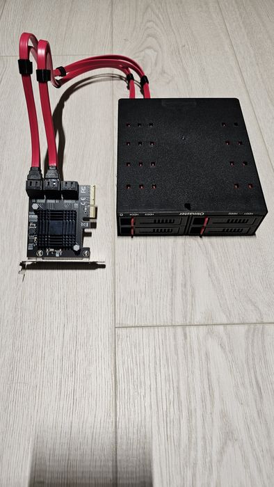 Корзина для 4 дисков + плата расшир и оперативная памятьения  sata3