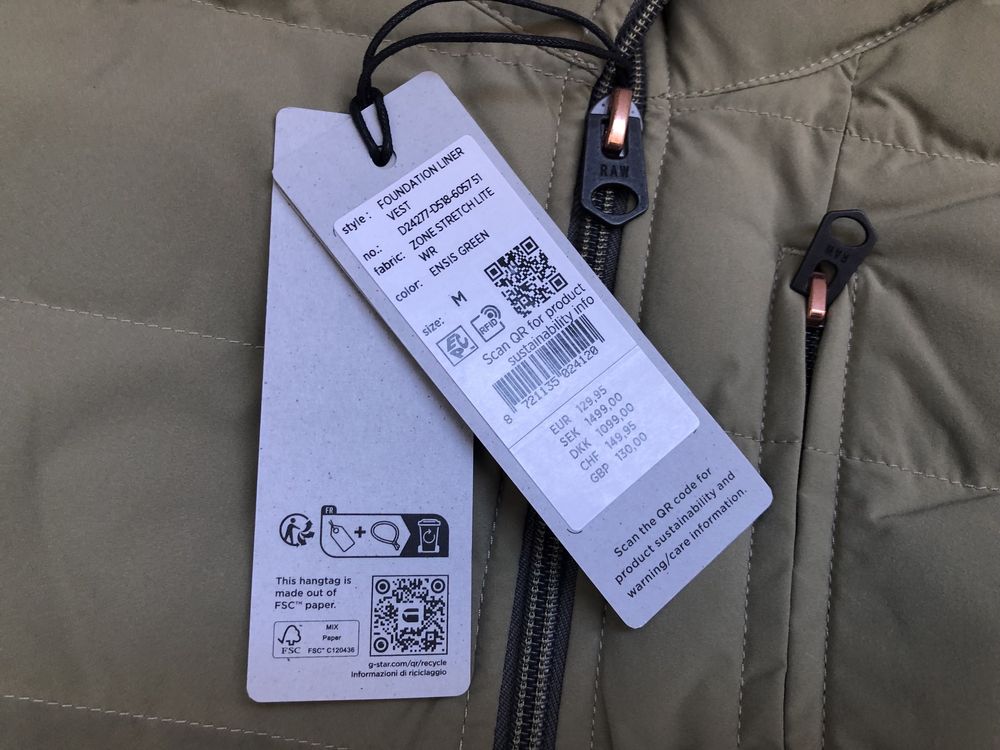 G-Star RAW Foundation Liner Vest ОРИГИНАЛЕН мъжки елек - M и XL