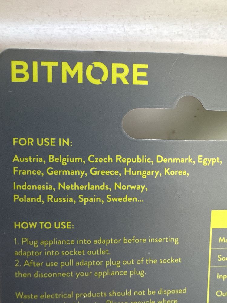 Adaptor priza Anglia BITMORE