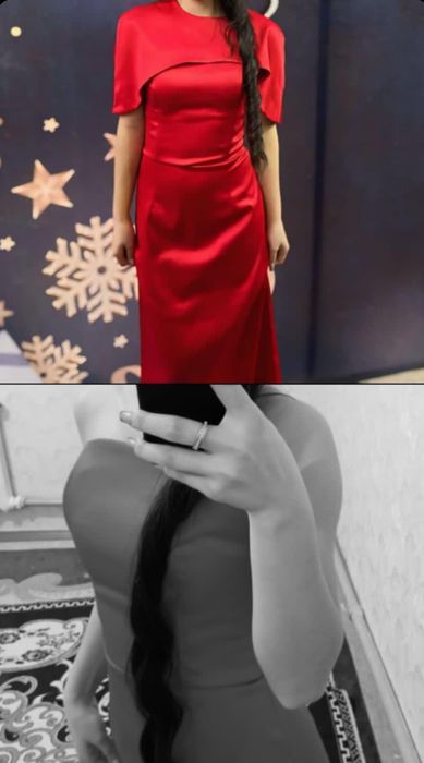 Красный вечернее платье