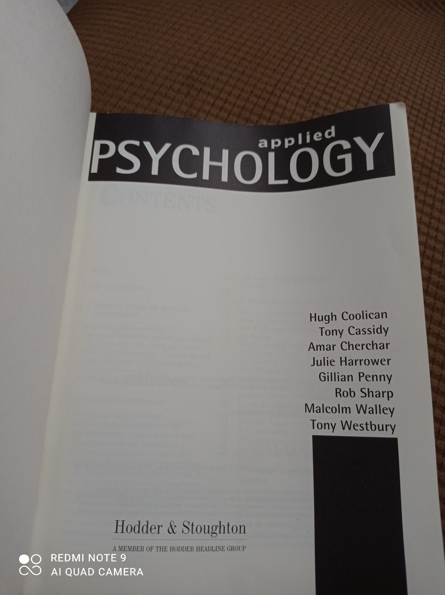Carte "Applied Psychology", Hugh Coolican