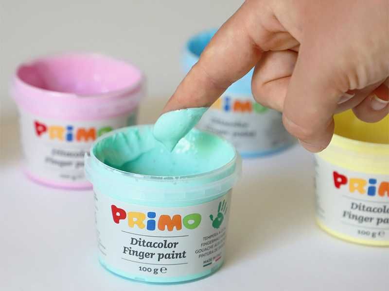 НОВИ! Бои за русуване с пръсти Primo Pastel 6x100гр Италия