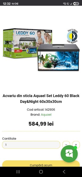 Acvariu din sticla Aguael 54litri