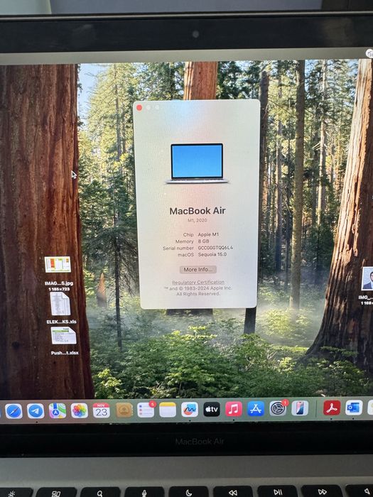 Macbook Air M1 chip 8/256 gb