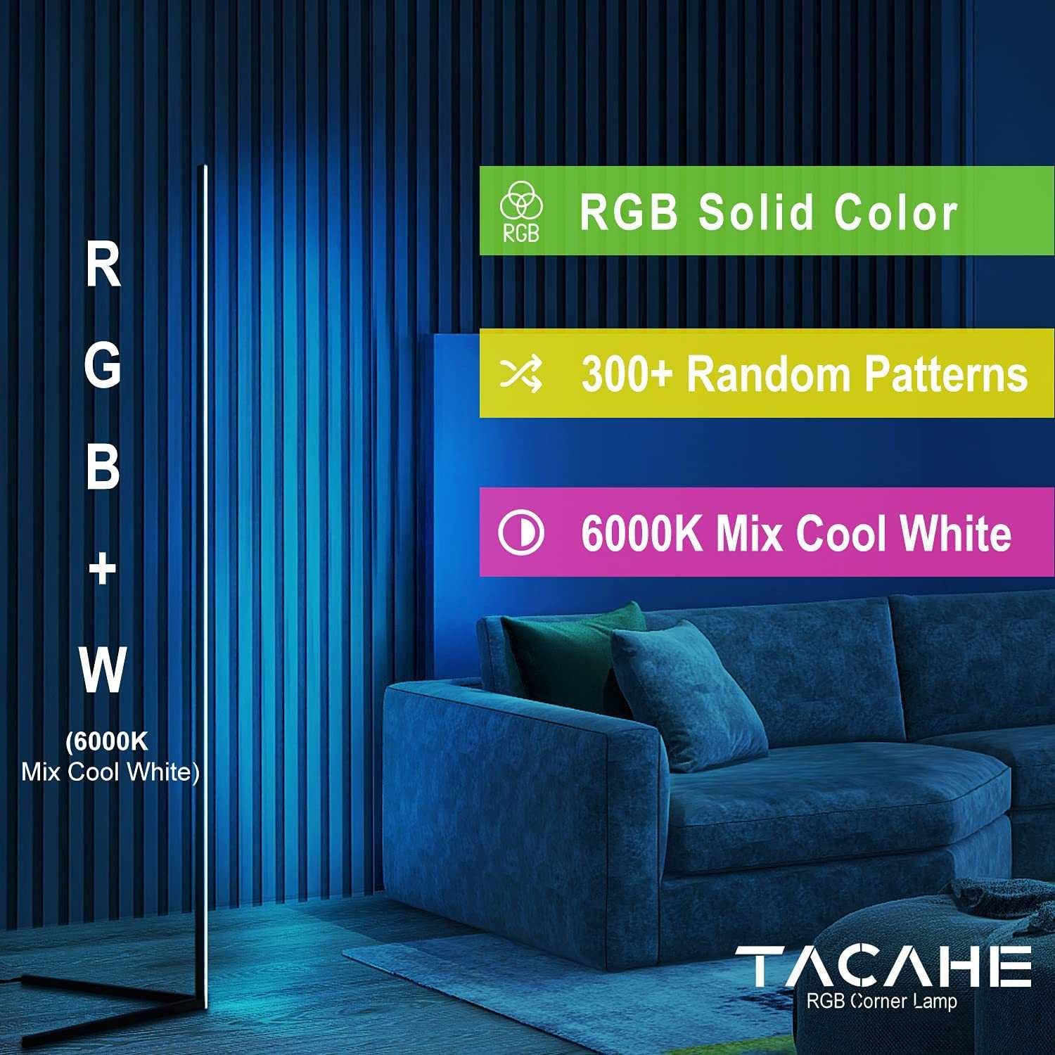 ЛЕД подова лампа с RGB+ Бяло- 140 см, 20 вата
