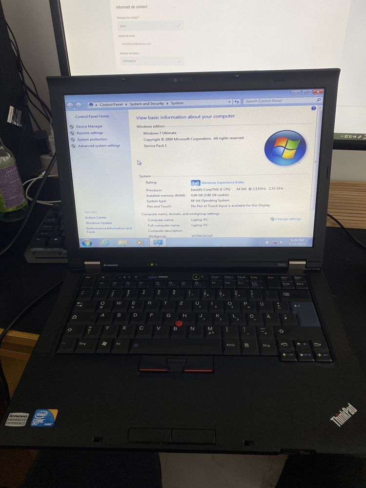 Laptop Refurbished Lenovo ThinkPad T410 i5-540M 2.53Ghz 4GB