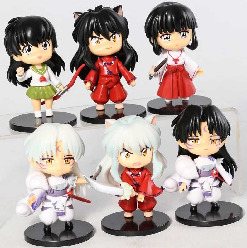 Set figurine InuYasha Sesshomaru Kikyo Kagome anime 10 cm