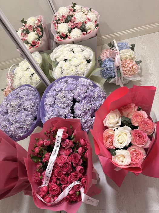 цветы розы кустовые розы хризантемы гортензий